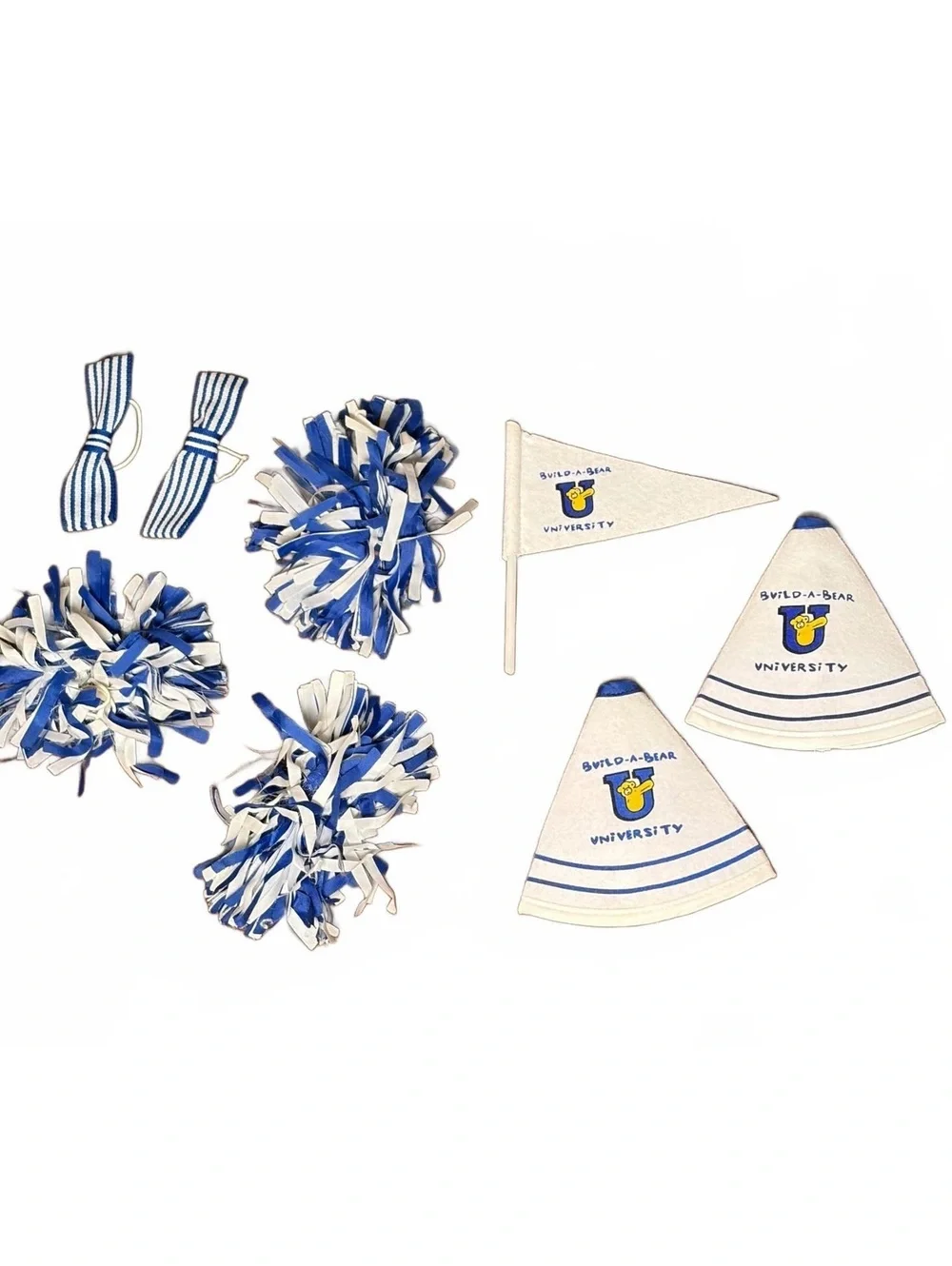 Build-A-Bear University Cheer Accessories Pom Poms Megaphones Flag Bows
